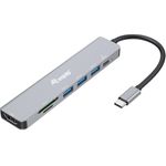 Equip USB-C 7-in-1 Multifunktionsadapter, HDMI 4K/60Hz, USB 3.2 Gen1 x 3, TF/MICRO SD, 100W USB PD. Übertragungstechnik: Kabelgebunden, Hostschnittstelle: USB 3.2 Gen 1 (3.1 Gen 1) Type-C, USB-Stromversorgung bis zu: 100 W. Produktfarbe: Silber, Kompatible Speicherkarten: MicroSD (TransFlash), SD, SDHC, SDXC, Datenübertragungsrate: 5 Gbit/s. Energiequelle: USB, USB Kabellänge: 0,25 m. Unterstützt Windows-Betriebssysteme: Windows 10, Windows 10 Education, Windows 10 Education x64, Windows 10 Enterprise, Windows 10..., Unterstützt Mac-Betriebssysteme: Mac OS X 10.10 Yosemite, Mac OS X 10.11 El Capitan, Mac OS X 10.12 Sierra, Mac OS X 10.13 High..., Unterstützte mobile Betriebssysteme: Android 10.0, Android 11.0, Android 12.0, Android 13.0, Android 5.0, Android 5.1, Android 6.0,.... Nachhaltigkeitszertifikate: CE, REACH, RoHS (133494)