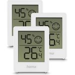 Hama Thermometer und Hygrometer Cres, digital, für innen, 3-er Set, Weiß (00222243)