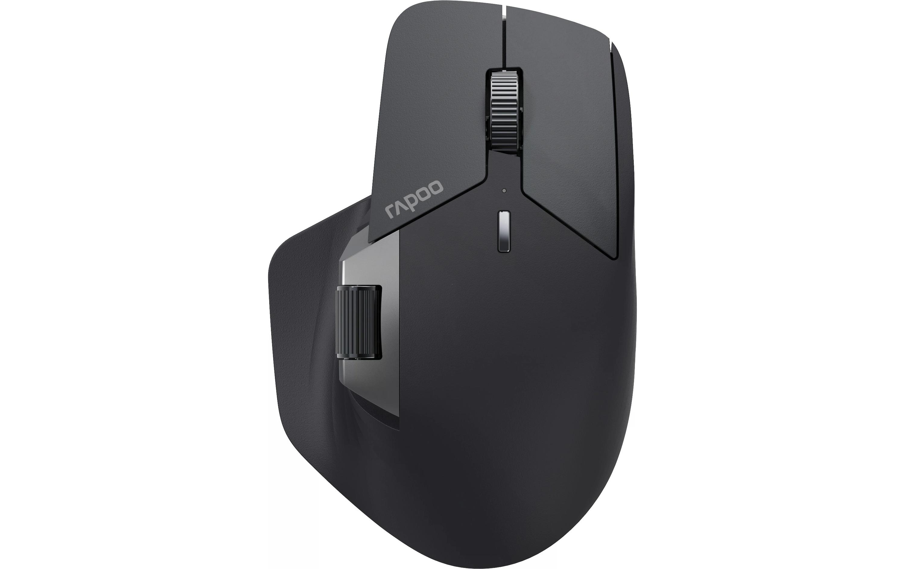 Rapoo MT760M Ergonomische Maus Rechtshänder Bluetooth 4000 DPI Schwarz, Grau
