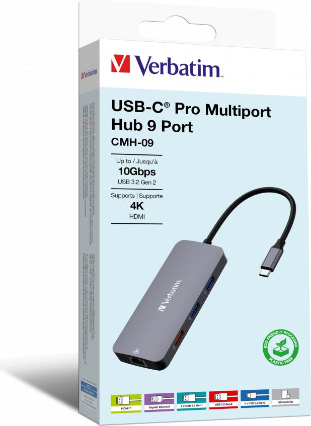 VERBATIM USB-C Pro Multiport Hub 9 Port CMH-09