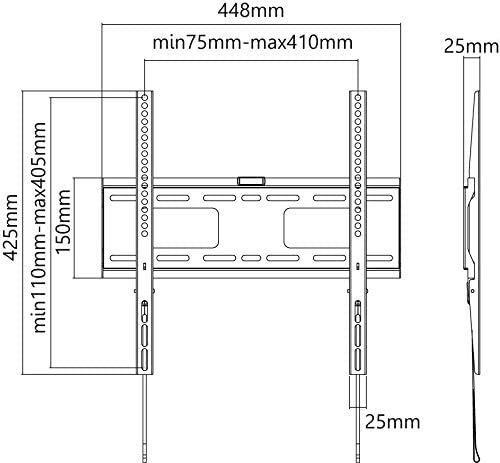 Goobay Pro TV-Wandhalterung Pro FIXED (M), Schwarz - für Fernseher von 81,30cm (32") bis 139,70cm (55") (81-140 cm) bis 50kg (49890)