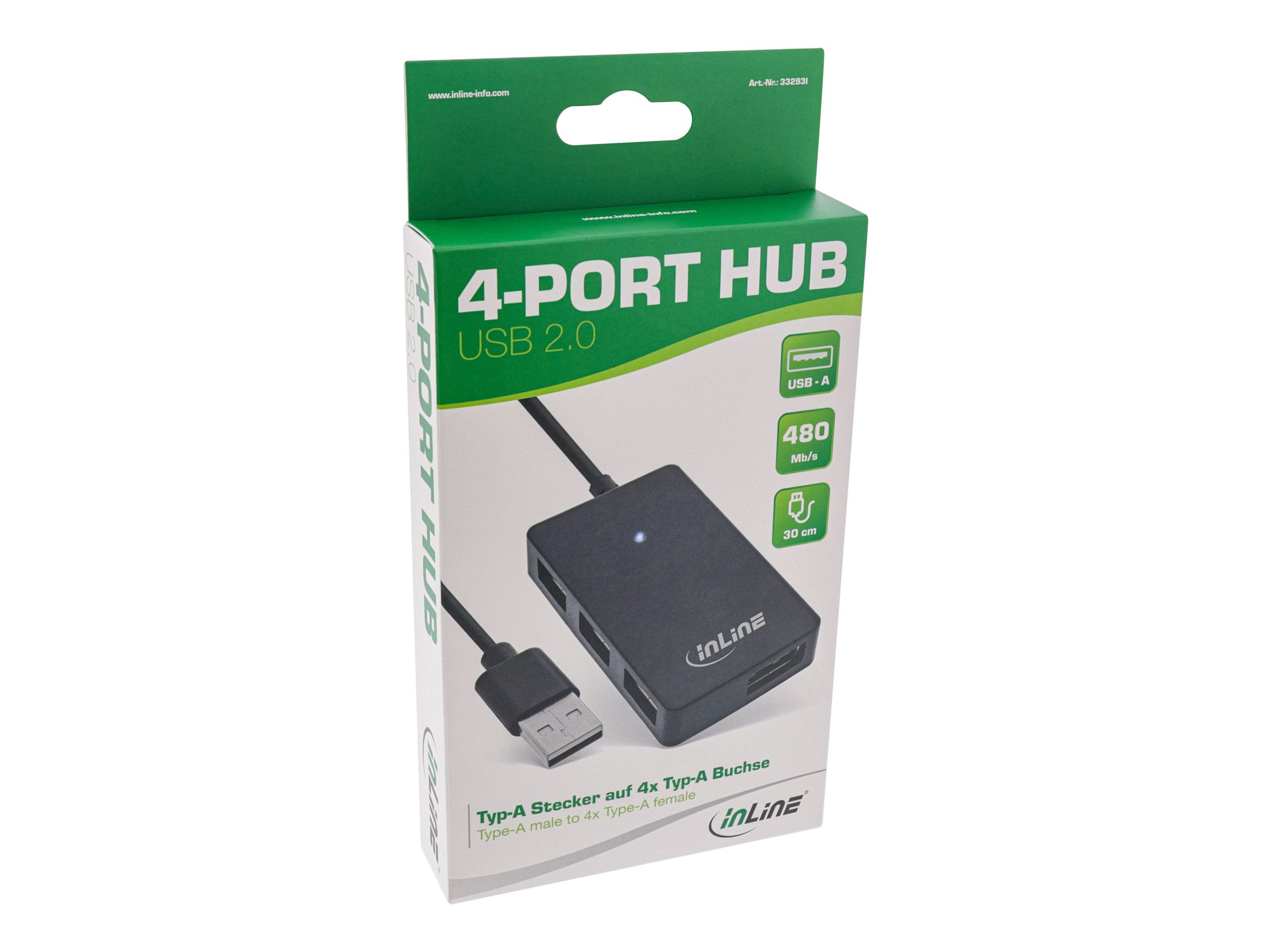 InLine USB 2.0 Hub 4-Port Schwarz