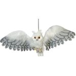 EUROPALMS Halloween Schnee-Eule, animiert, 80cm (83316123)