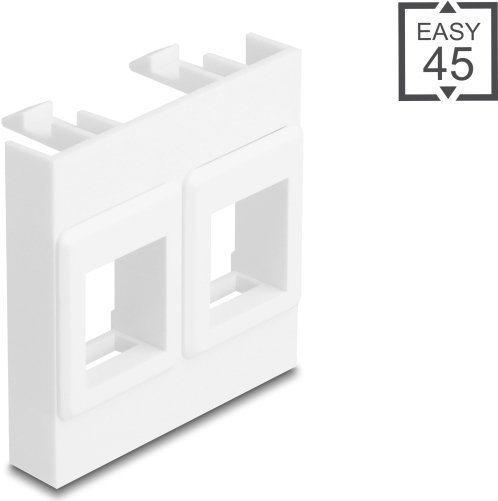 Delock Easy 45 Modul mit zwei Keystone Halterungen 45 x 45 mm weiß (81582)