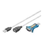 Wentronic Goobay USB seriell RS232 Konverter mini, Schwarz, 1.5 m - USB 2.0-Stecker (Typ A) > D-SUB/RS-232-Stecker (9-polig) (93128)