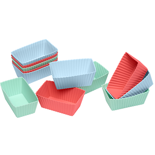 Lurch 12er-Set Mini-Kastenform Silikon 8,2 x 4,4 cm Mehrfarbig