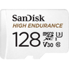 SanDisk High Endurance - Flash-Speicherkarte (microSDXC-an-SD-Adapter inbegriffen) - 128GB - Video Class V30 / UHS-I U3 / Class10 - microSDXC UHS-I (SDSQQNR-128G-GN6IA)