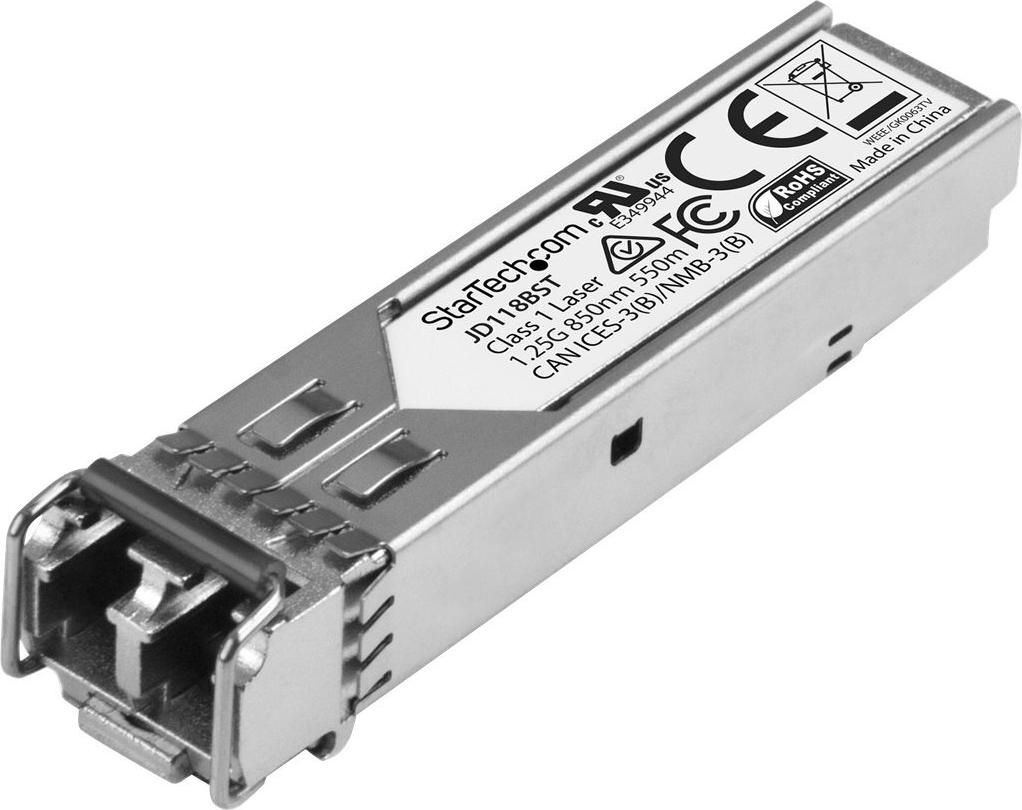 StarTech.com JD118BST 1000Base-SX SFP Transceiver Modul HP JD118B kompatibel 550m Silber