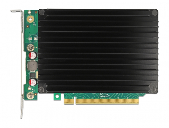 Delock 90054 PCI Express x16 Karte zu 4x intern NVMe M.2 Key M mit Kühlkörper - Bifurcation