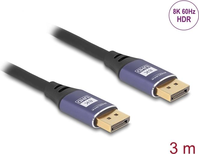 DeLOCK 80602 DisplayPort-Kabel 3 m Schwarz - Lila (80602)