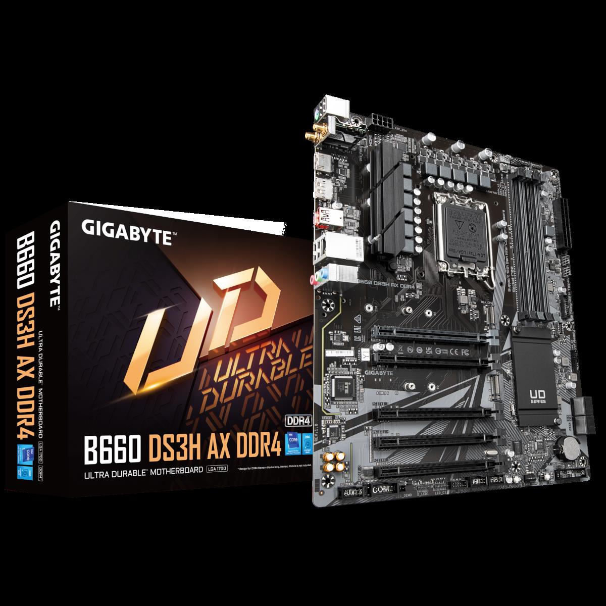 Gigabyte B660 DS3H AX DDR4 Intel LGA 1700 Intel® Celeron® Intel® Core i3 Intel Core i5 Intel Core i7 Intel Core i9 Intel® Pentium® DDR4 SDRAM 128 GB DIMM (B660 DS3H AX DDR4)  - Onlineshop JACOB Elektronik