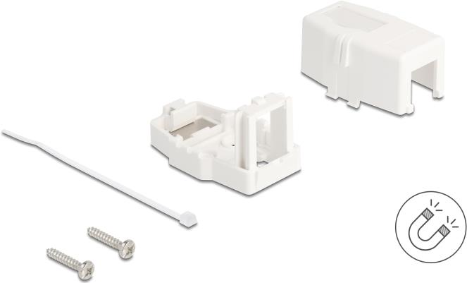 Delock Keystone Leergehäuse 1 Port mit magnetischer Unterseite, weiß (85841)