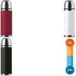 emsa Isolierflasche SENATOR, 0,50 Liter, Manschette schwarz hochwertiger, vakuumisolierter Edelstahlkolben - 1 Stück (515711)