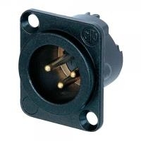 NEUTRIK XLR-Steckverbinder Flanschstecker, Kontakte gerade Polzahl: 3 Schwarz NC3MD-LX-B 1 St. (NC3MD-LX-B)