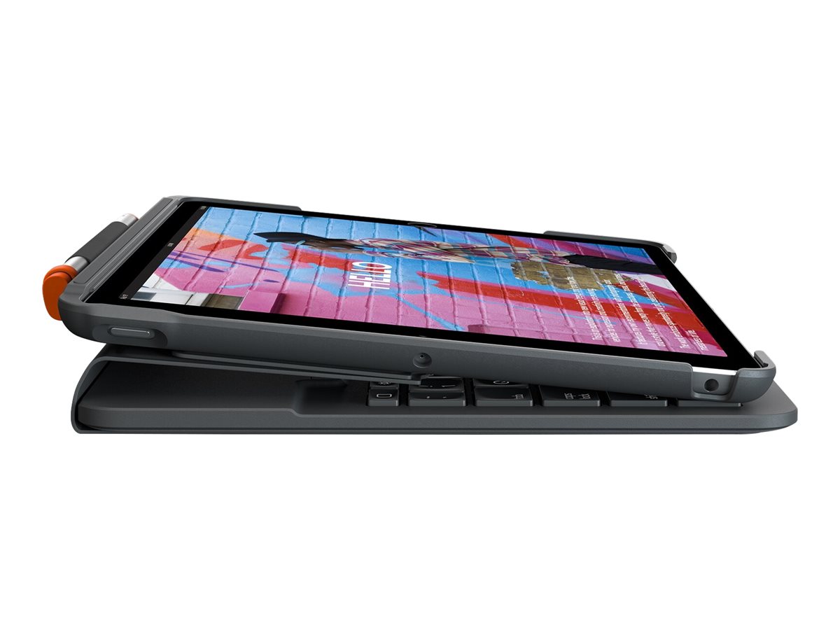 Logitech Slim Folio Tastatur und Foliohülle für Apple iPad (10. Generation) Bluetooth LE Oxford Gray