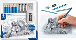 STAEDTLER Zeichenset Sketching Design Journey, 12-teilig für detaillierte Zeichnungen / erste künstlerische Arbeiten, - 1 Stück (61 100)