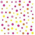PAPSTAR Motiv-Servietten "Colorful Dots", 330 x 330 mm, pink bedruckt, 1/4 Falz, 3-lagig, Tissue - 1 Stück (88346)
