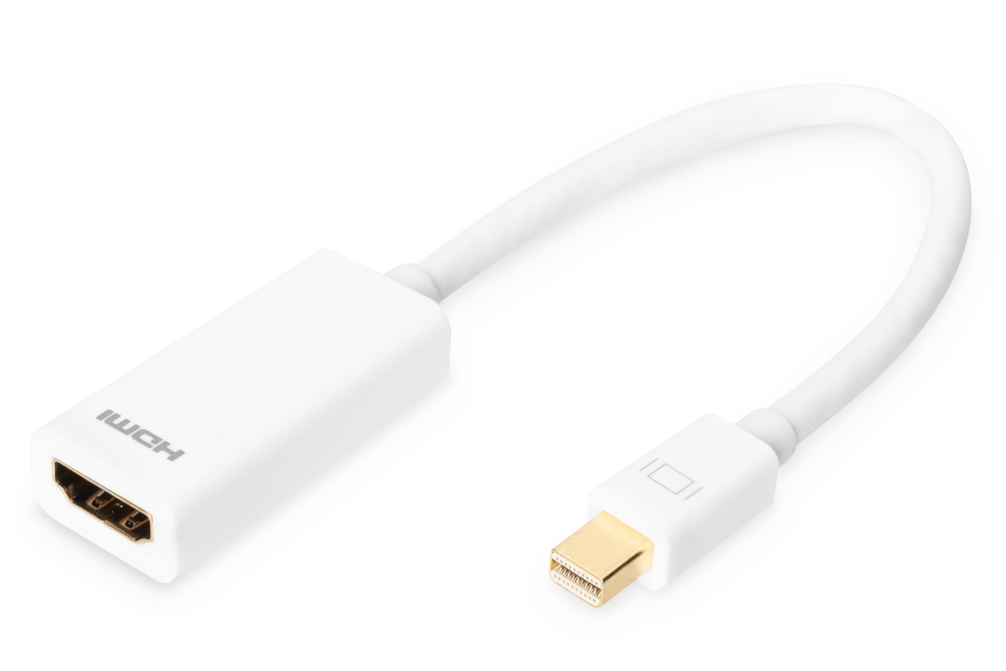 Digitus DisplayPort Adapterkabel Mini DisplayPort auf HDMI 0,15 m DP 1.1a Weiß