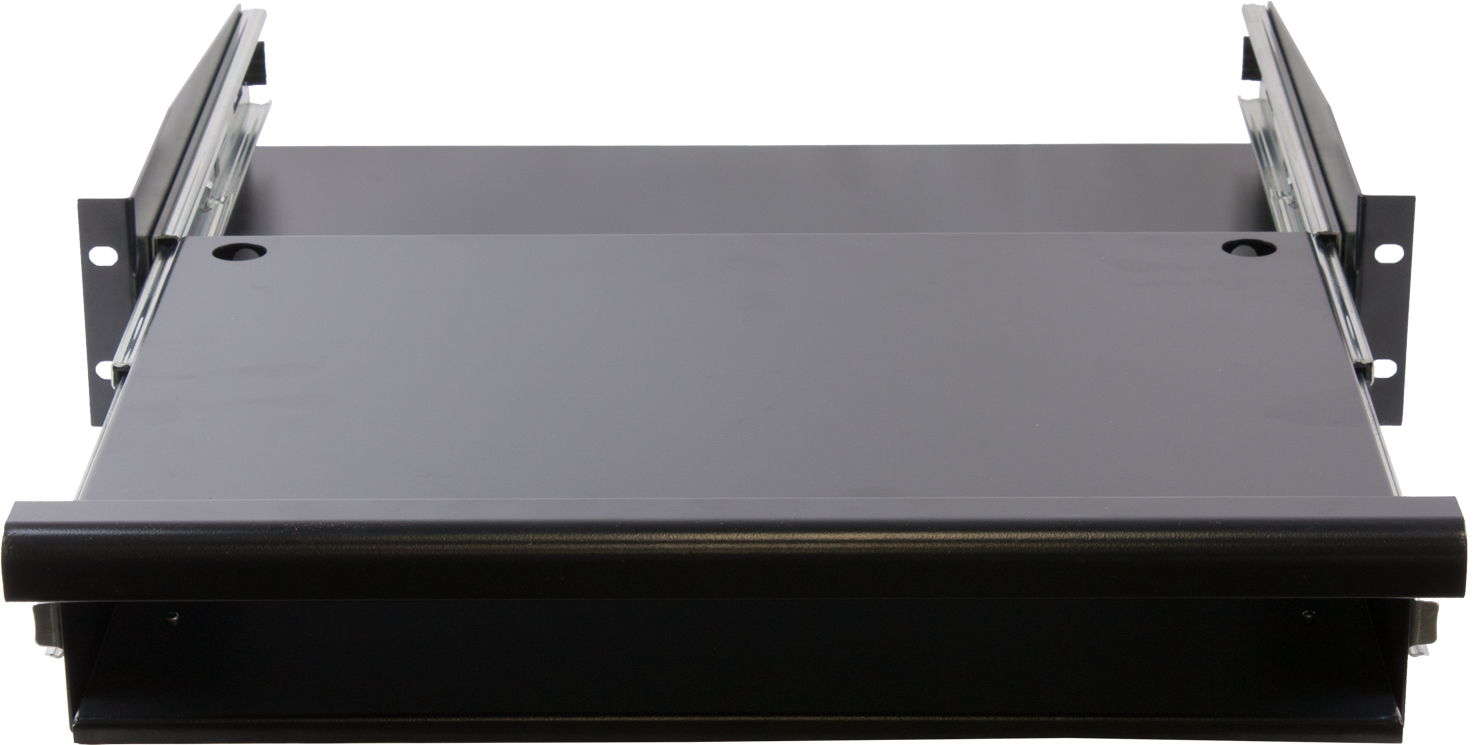 Rockstable 2 HE 19" Schubladeneinheit Maus- und Tastaturablage RS19-TH02 Schwarz