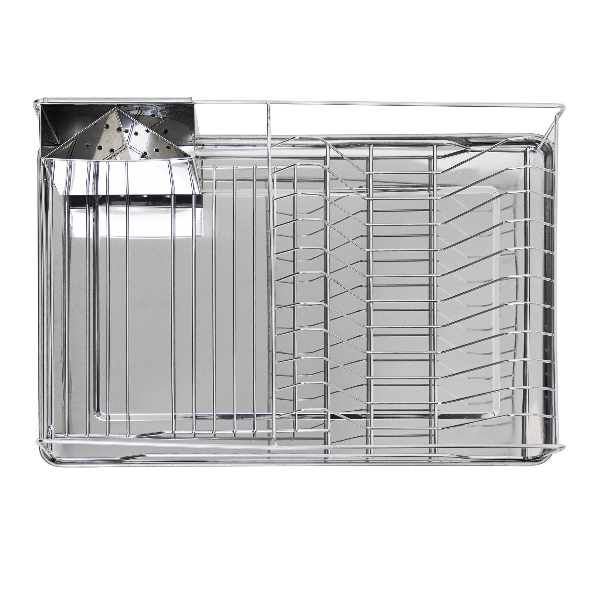 Relaxdays Abtropfgestell Metall 48 x 33 x 12 cm Silber