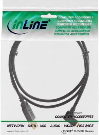 InLine® Micro-USB 2.0 Kabel, USB-A Stecker an Micro-B Stecker gewinkelt, vergoldete Kontakte, 1,5m (31715T)