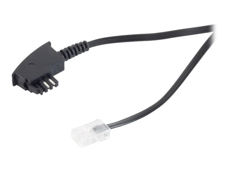 Helos Telefonkabel TAE-F auf RJ-45 8P2C, 2-adrig, 6 m, Schwarz