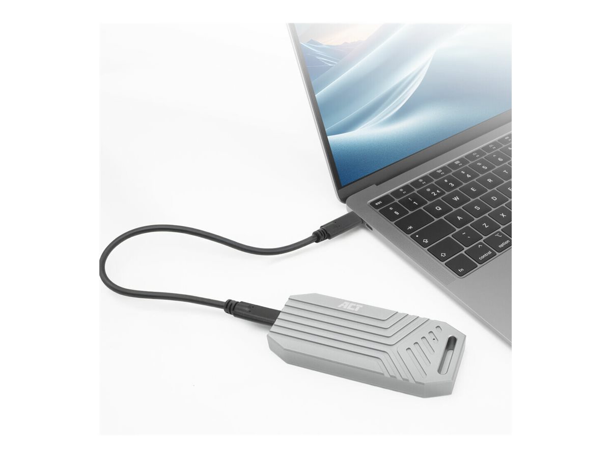 ACT AC1625 USB4 SSD-Gehäuse M.2 2280 NVMe/PCIe werkzeuglos Grau