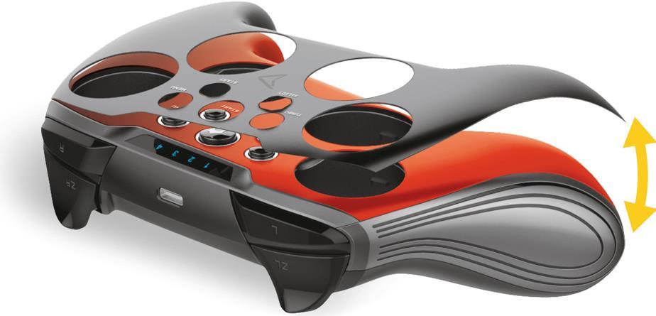 Steelplay Wireless Controller für Nintendo Switch, kabellos, Schwarz/Blau/Rot