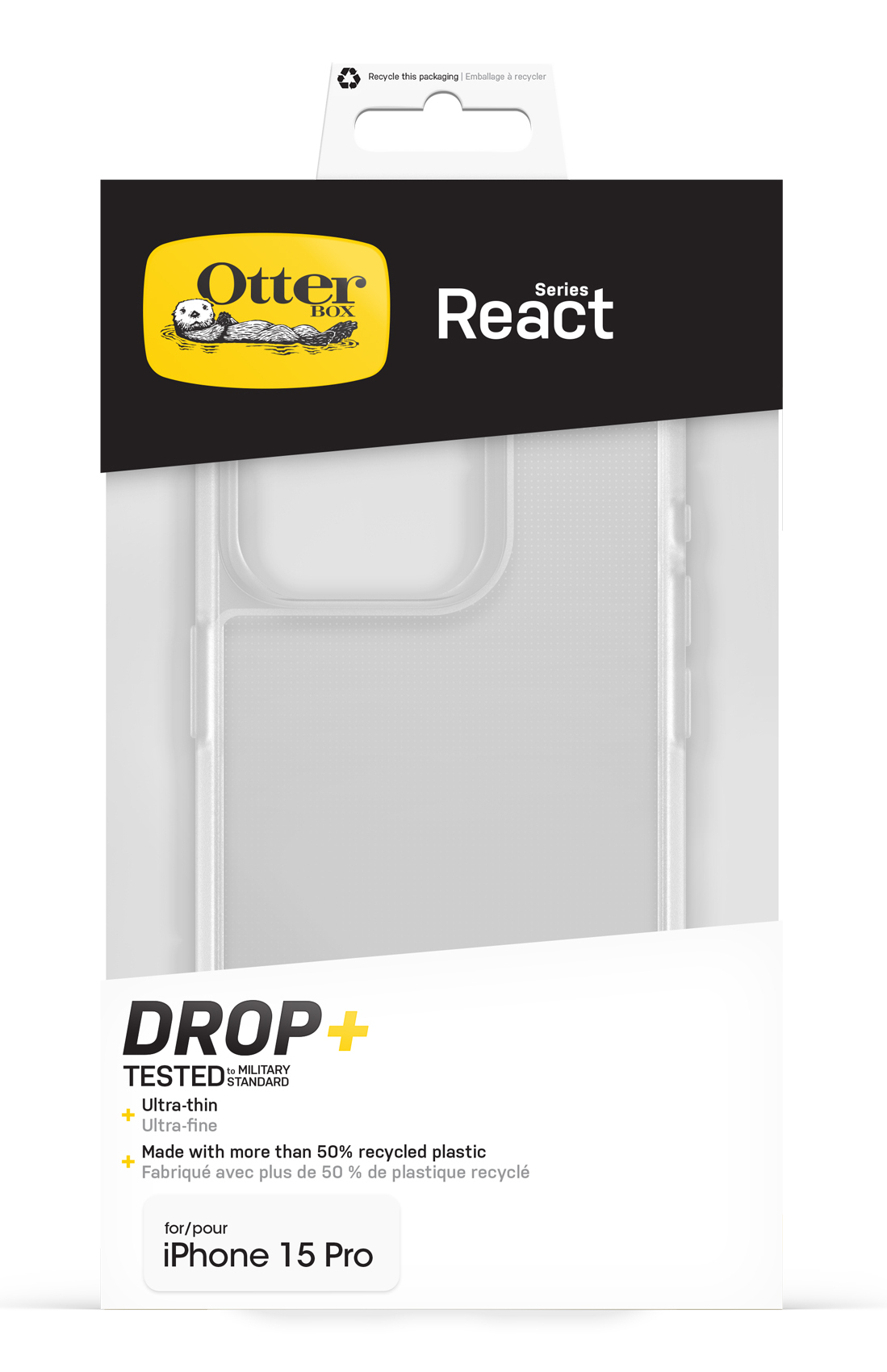 OtterBox React iPhone 15 Pro Klar
