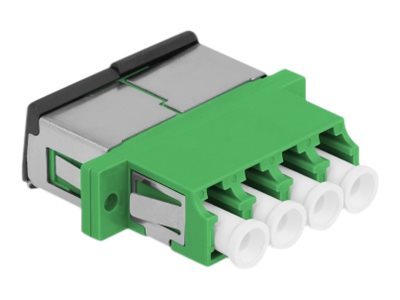 Delock LWL Kupplung LC Quad Buchse zu LC Quad Buchse Singlemode mit Laserschutzklappe Grün