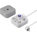 Sygonix SY-6788330 Steckdosenwürfel 4fach Grau Weiß Schutzkontakt 1 St. (SY-6788330)