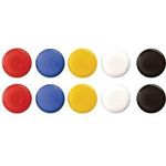 magnetoplan Signalmagnete 20 mm, Inhalt: 10 Stück farbig sortiert in den Farben: rot, blau, gelb, weiß und (16662)
