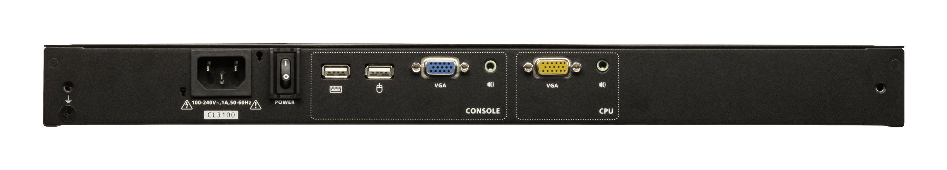 ATEN CL3100NX KVM-Konsole 18,5" Single Rail USB VGA DE-Layout Schwarz