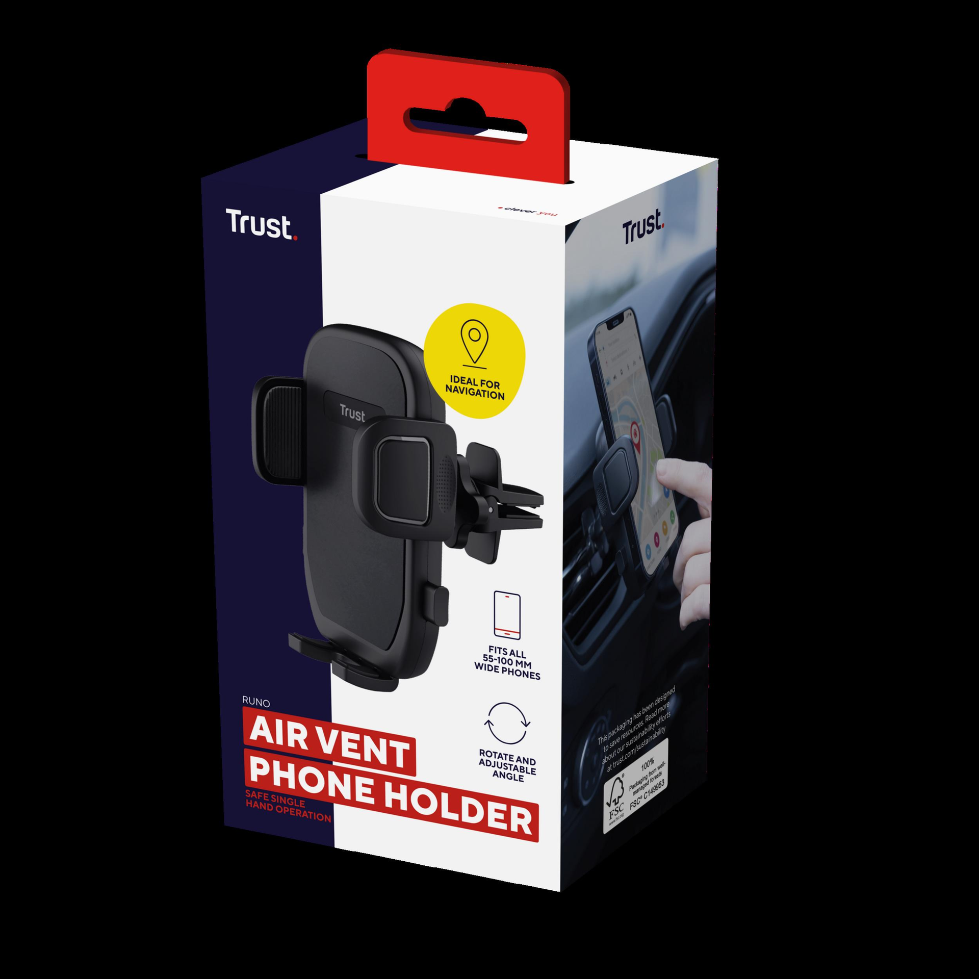 Trust Runo Kfz-Handyhalter für Lüftungsschlitze Schwarz