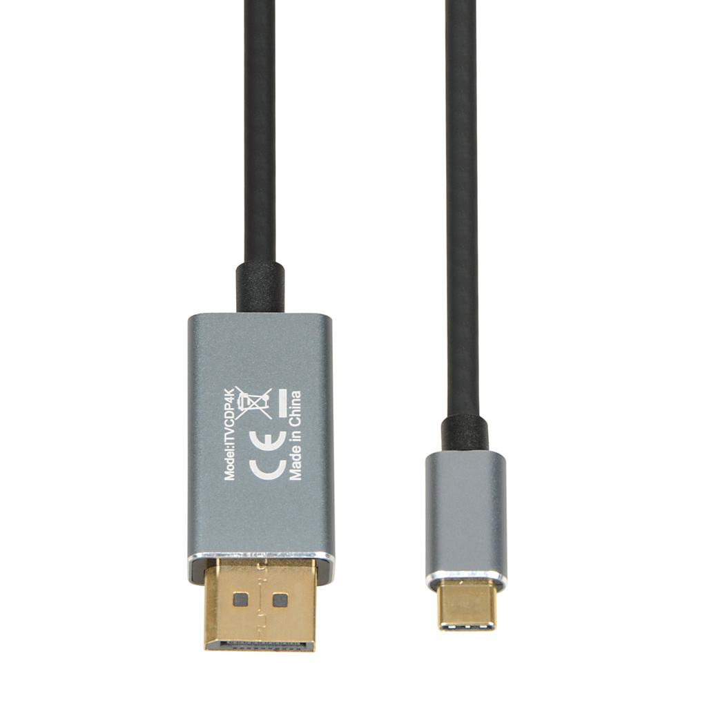 iBOX ITVCDP4K USB-C-auf-DisplayPort-Kabel 1,8 m Schwarz
