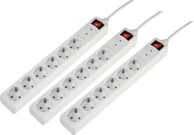 Sygonix 3xSY-5044446Überspannungsschutz-Steckdosenleiste 6fach Weiß Schutzkontakt 1 (3xSY-5044446)