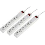 Sygonix 3xSY-5044446Überspannungsschutz-Steckdosenleiste 6fach Weiß Schutzkontakt 1 (3xSY-5044446)