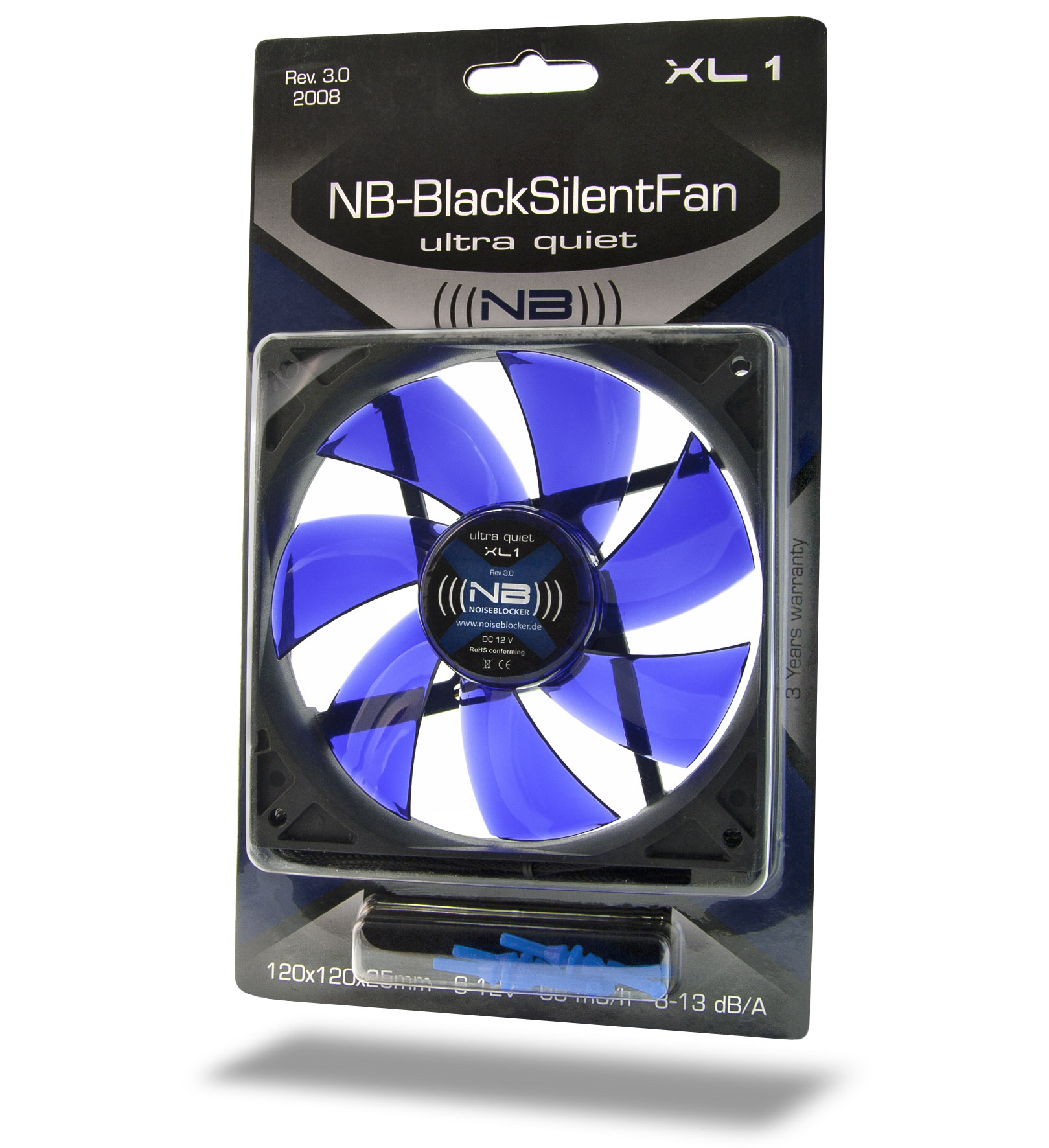 Noiseblocker BlackSilentFan XL1 Gehäuselüfter 120 mm Schwarz