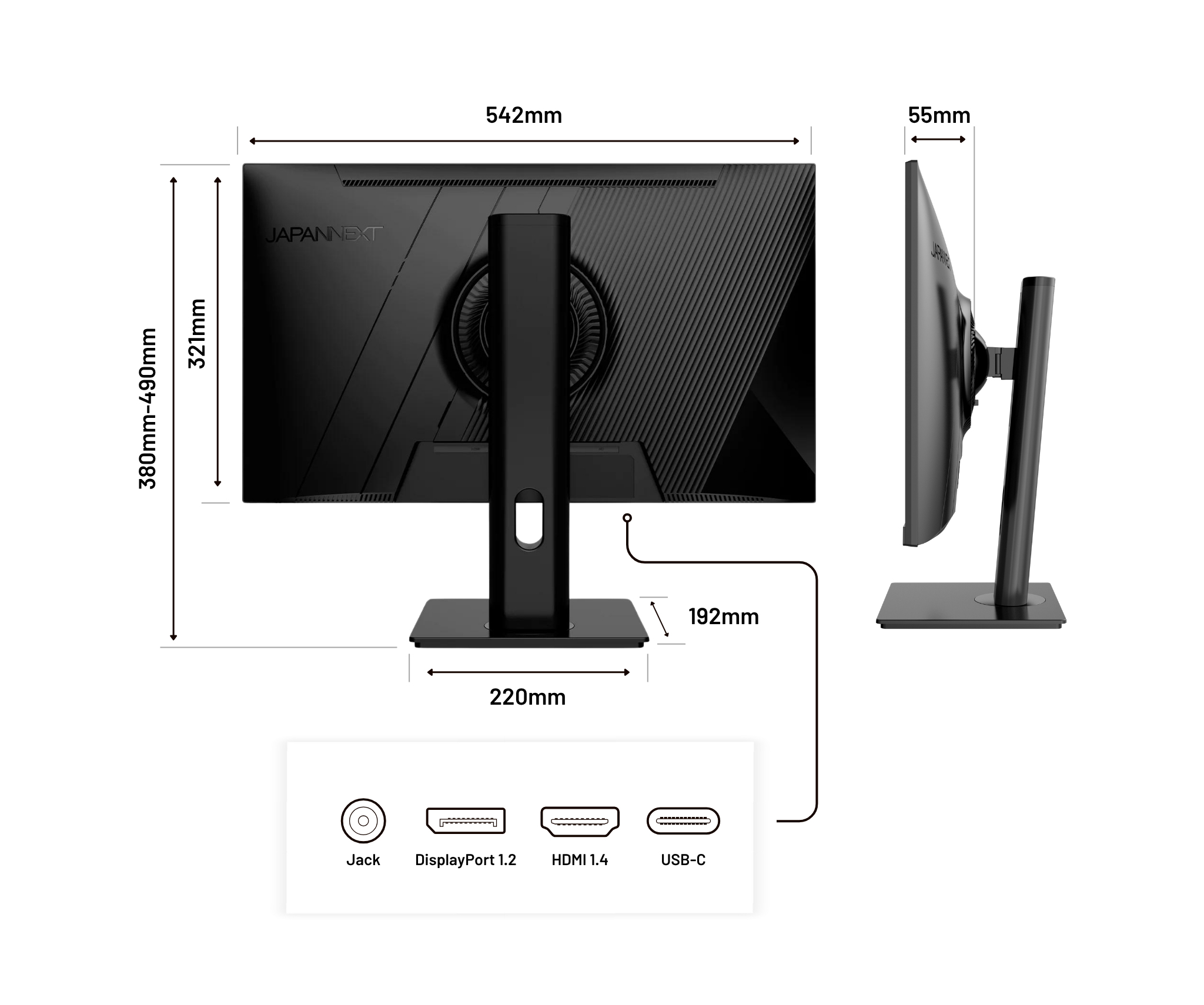 JAPANNEXT JN-IPS238FHDR-C65W-HSP 23.8" IPS Full HD 1920x1080 75 Hz Schwarz