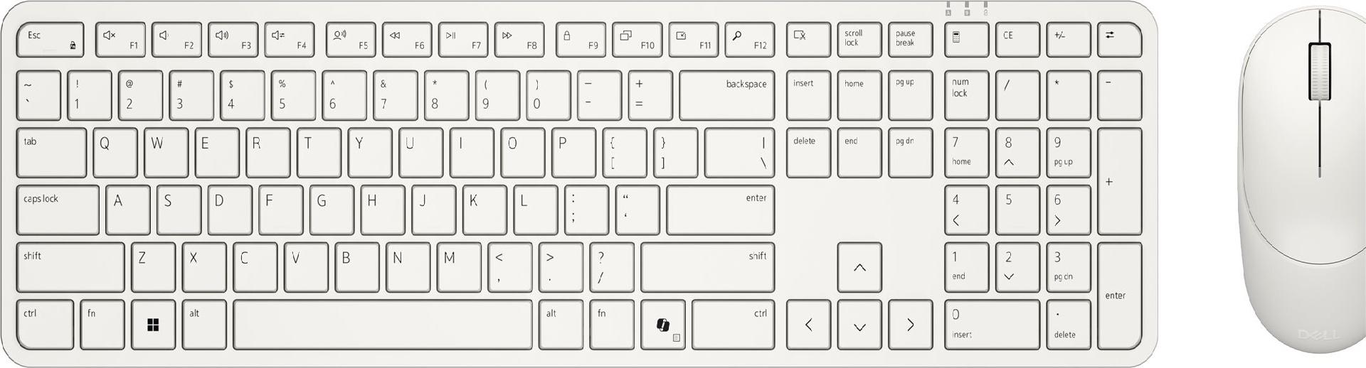 Dell Pro 5 KM526 Tastatur-und-Maus-Set kabellos 2.4 GHz QWERTZ Heller Asche