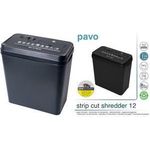 pavo Aktenvernichter Stripcut 12, Streifen 6 mm, schwarz Schnittleistung: 12 Blatt A4, Arbeitsbreite: 220 mm, - 1 Stück (8000784)