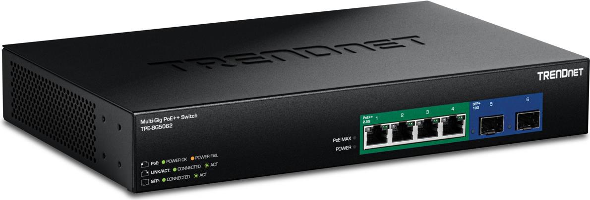 TRENDnet TPE-BG5062 Switch 240W 2.5G GaN Power PoE++ mit 10G SFP+ Port (TPE-BG5062)