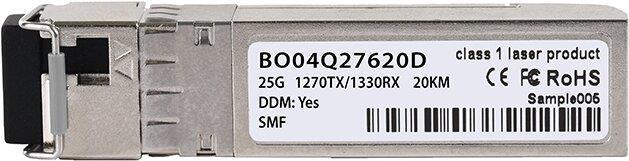 MikroTik XS+27LC15D kompatibler BlueOptics SFP28 Bidi Transceiver für Singlemode 25 Gigabit Highspeed Datenübertragungen in Glasfaser Netzwerken. Unterstützt 25 Gigabit Ethernet, Fibre Channel oder SONET/SDH Anwendungen in Switchen, Routern, Storage Syste (XS+27LC15D-BO)