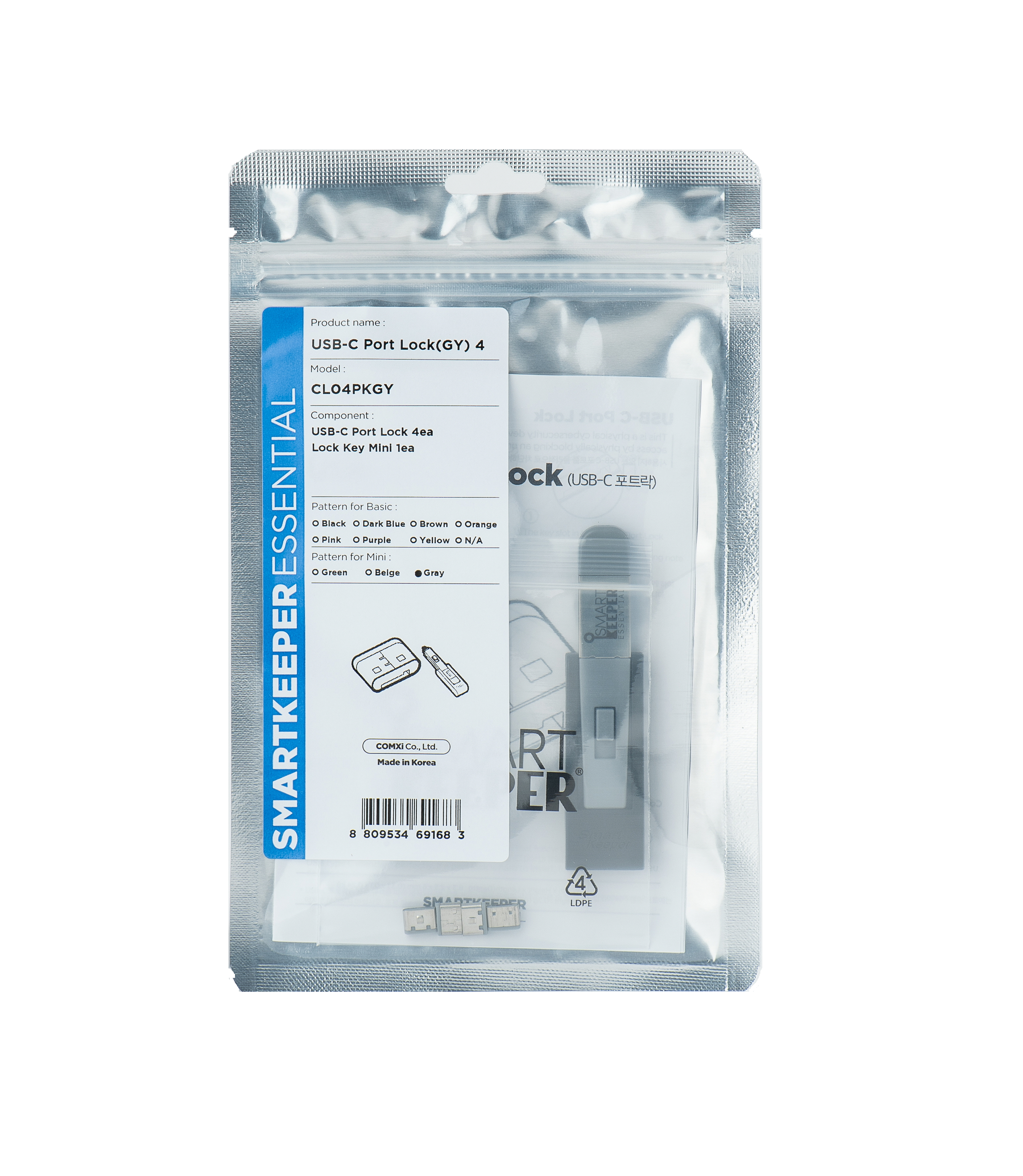 SmartKeeper CL04PKGY Schnittstellenblockierung USB Typ-C Grau