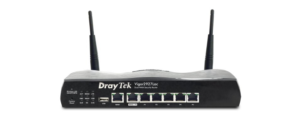 DrayTek Vigor 2927Lac Dual-WAN LTE WLAN-Router Wi-Fi 5 Gigabit Ethernet Schwarz