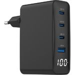 Gembird TA-UC-PDQC100LCD-01-BK Ladegerät für Mobilgeräte Laptop, Smartphone Schwarz AC Schnellladung Drinnen (TA-UC-PDQC100LCD-01-BK)