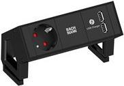 BACHMANN DESK2 1xSchutzkontakt USB Charger GST18 schwarz (902.705)