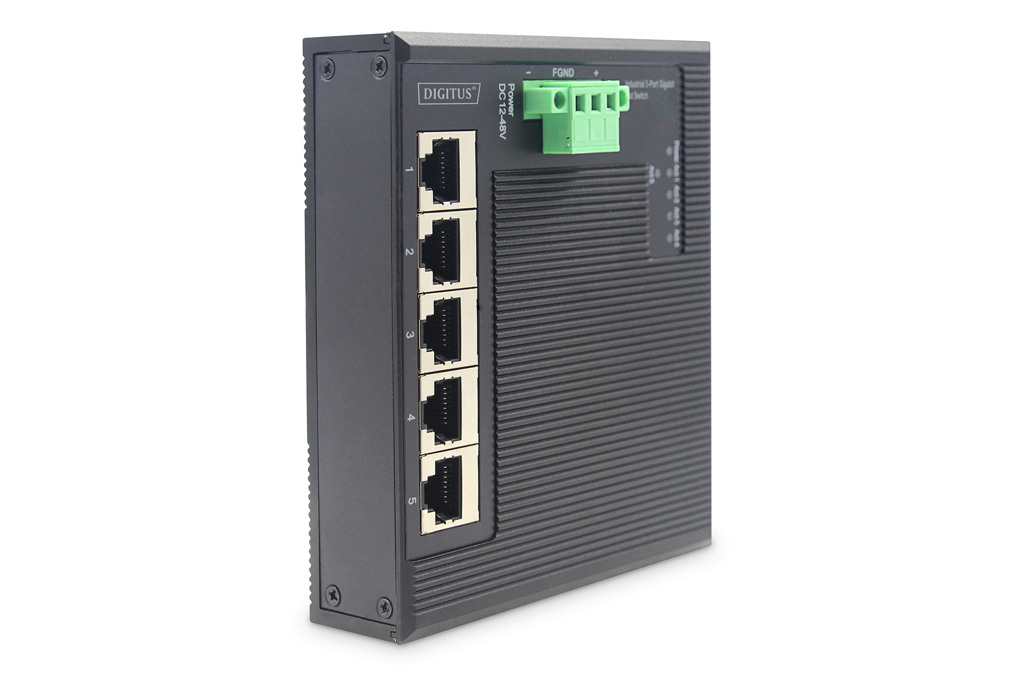 Digitus DIGITUS Industrial Gigabit Flat Switch 5 Ports Schwarz