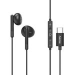 Hama Kopfhörer Classy, Earbuds, Mikrofon, Kabelknickschutz, USB-C, Schwarz (00221785)