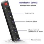 Helos Steckdosenleiste CLASSIC, 6-fach, schwarz, 3,0m, mit Schalter Robustes klassisches Design , 3,0m Zuleitung , Leiterquerschnitt: 1,5 mm² , Kabeltyp: H05VV-F 3G1.5mm , mit Schalter , 6 Schutzkontaktsteckdosen 45° gedreht , mit Berührungsschutz , belastbar bis zu 16 A/230V (4000 Watt) , VDE, CE und GS-Zertifiziert , Farbe: schwarz (262810)